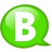 Speech balloon green b Icon